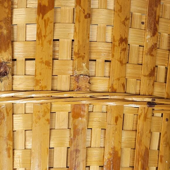 Vintage Wicker Basket 9" Tall Handmade Woven Rattan Bamboo Boho Rustic Decor - Picture 7 of 16